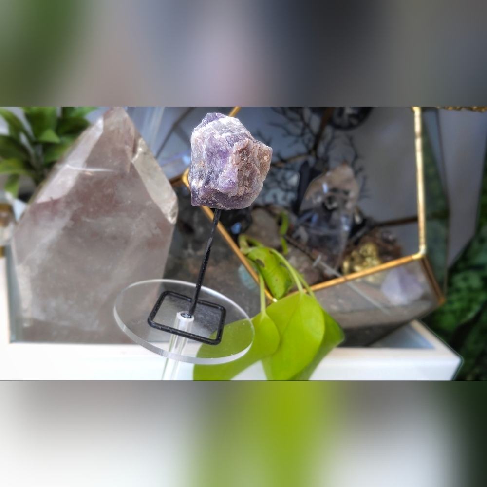 Chevron Amethyst Crystal on Stand